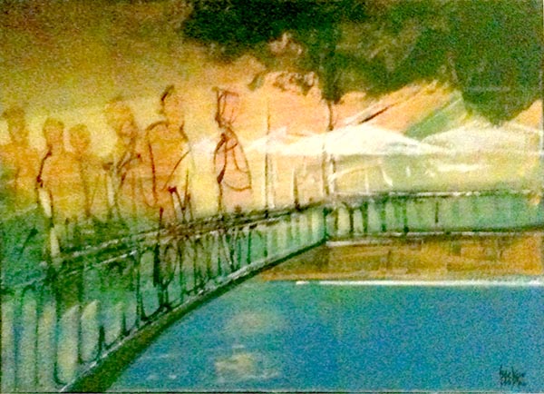 MARCHÉ DE L'ISLE-SUR-LA-SORGUE 8 - 92 cm x 65 cm - Acrylique sur toile de Michel BECKER